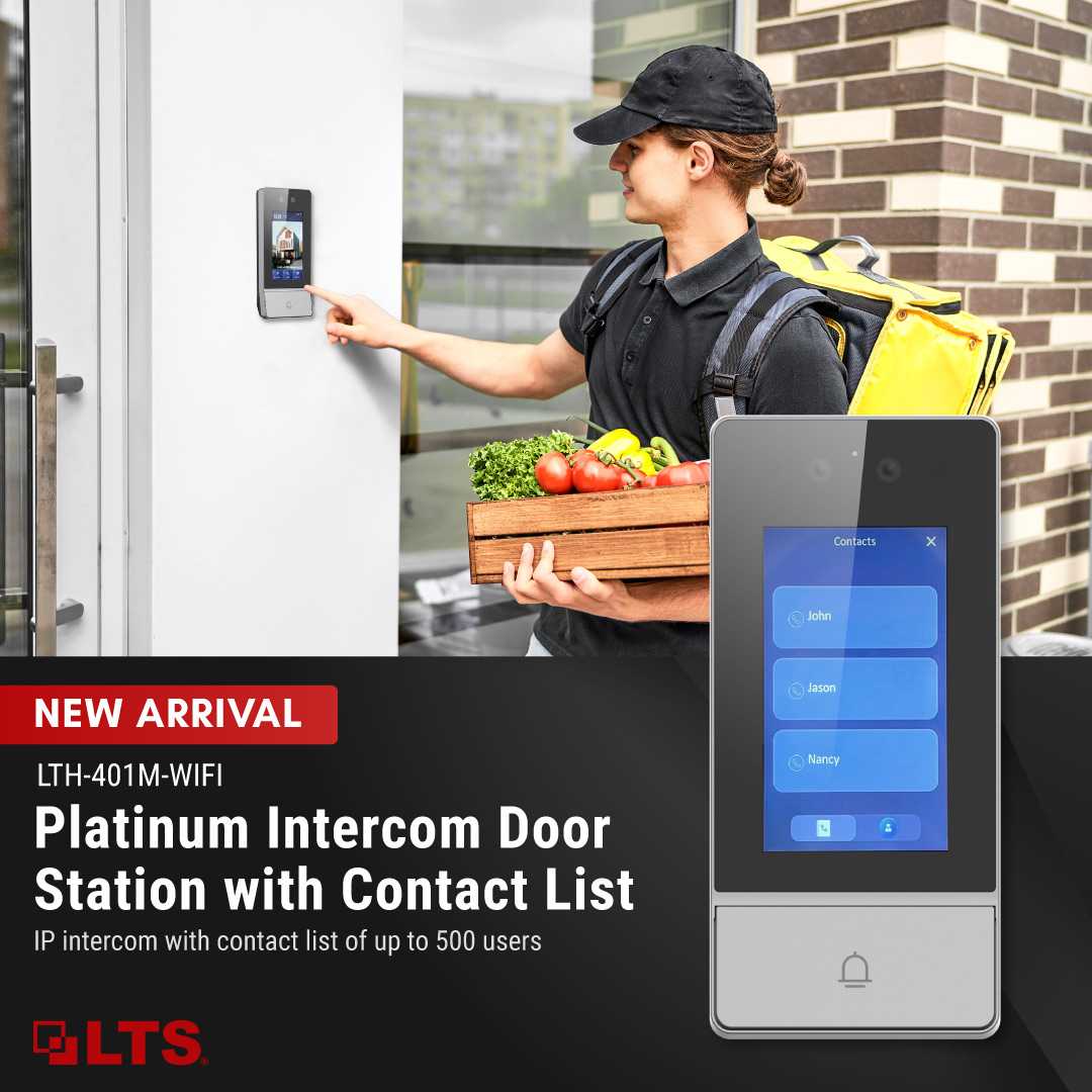 LTH-401M-WIFI, 1 Door Intercom Station with Contact List, 4-inch LCD Touch  Screen can call Indoor Stations from Contact List, Independently control up  to 2 locks, Standard PoE or DC12V